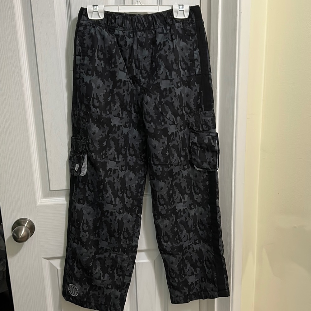 Sportek Lined Wind pants, Grey/Black, Great Used Condition, SZ 10/12